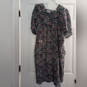 Sante' Womens Size 1X Floral Midi Dress